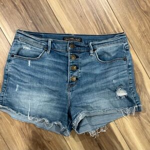 Abercrombie & Fitch Distressed Blue Jean Shorts